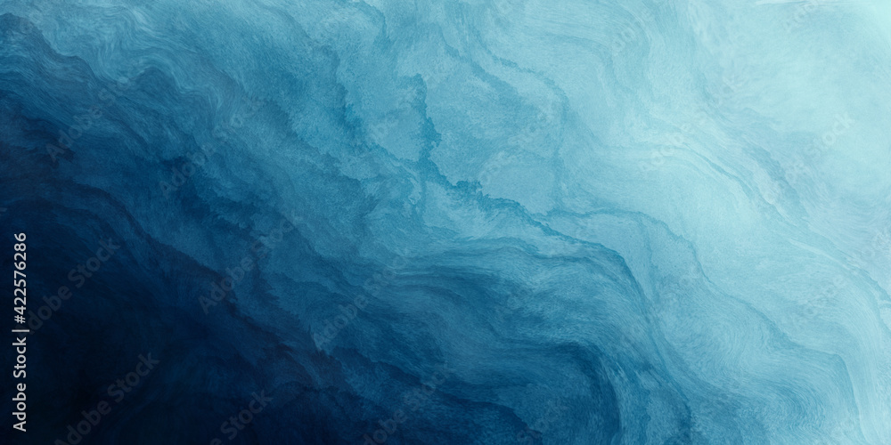 Abstract art blue paint background with liquid fluid grunge texture ...