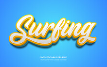 Surfing 3D Editable Text Style Effect