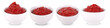 Set of White bowl of tomato sauce or ketchup isolated on a white background