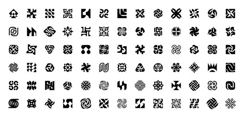 Abstract logos collection. Geometrical abstract logos. Icon design