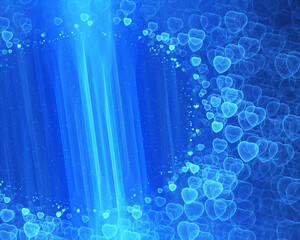 Wall Mural - abstract fractal background, texture, bokeh, fractal heart
