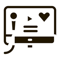 Sticker - Karaoke on Computer Vector Glyph Illustration