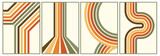 Fototapeta  - retro vintage 70s style stripes background poster lines. shapes vector design graphic 1970s retro background. abstract stylish 70s era line frame illustration