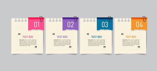 Poster - Text box design with note papers infographic.	
