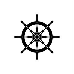 Canvas Print - Ship Steering Wheel Icon, Boat, Yacht Steering Wheel