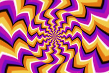 Psychedelic Optical Illusion. Hypnotic Surreal Abstract Background. Vector Illustration.