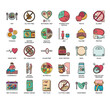 © AmethystStudio - Set of Diet thin line and pixel perfect icons for any web and app project.