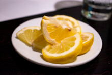 A Plate Of Lemon Slices 