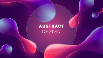 Abstract pink and purple liquid shapes futuristic banner. Liquid color background design. Fluid gradient shapes composition. Shiny design template for text.