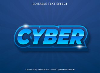 Wall Mural - cyber text effect template design use for business brand and logo