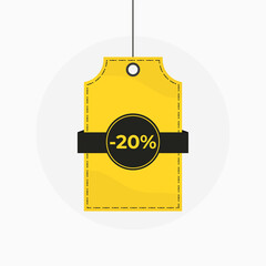 Tag label big sale discount 20 off vector