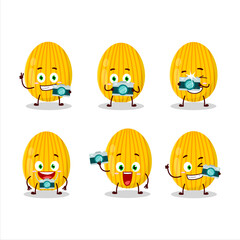 Poster - Photographer profession emoticon with amber easter egg cartoon character