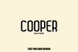 Cooper male Name  Semi Bold Black Color Typography Text For Logo Designs and Shop Names
