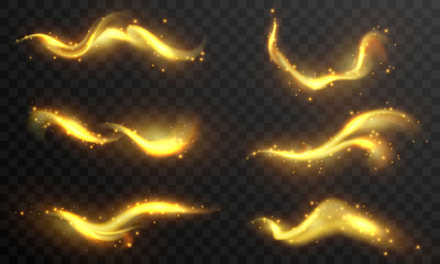 Wall Mural - light effect gold glowing. neon glow and flash background.