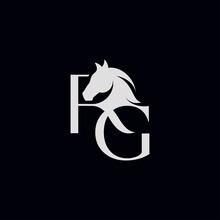 The Logo Design With The Initial Letter RG Is Combined With A Modern And Professional Horse Head Symbol