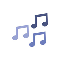Wall Mural - music note icon. musical symbol. flat design style.