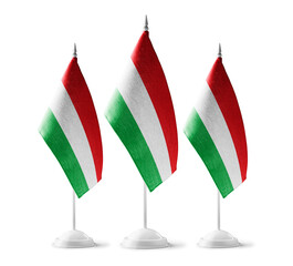 Small national flags of the Bulgaria on a white background