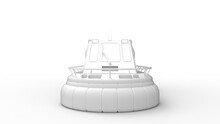 3D Rendering Of A Hovercraft Vehicle Isolated On White Background