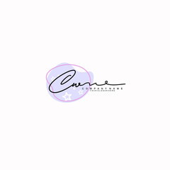 CW Initials handwritten minimalistic logo template vector