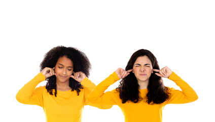 Sticker - Two teenager girls covering her ears