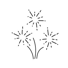 Wall Mural - Fireworks is isolated on a white background. Fireworks during the holiday. Doodle style. Vector hand drawn illustration.