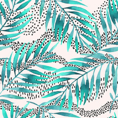Wall Mural - Tropical vector illustration for minimalist print, cover, fabric, scrapbooking wallpaper, birthday card background