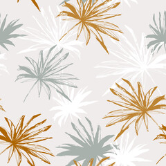  Abstract tropical foliage background in retro colors.