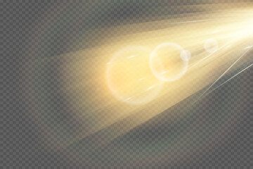 Wall Mural - light flare special effect with rays of light and magic sparkles. glow transparent vector light effe