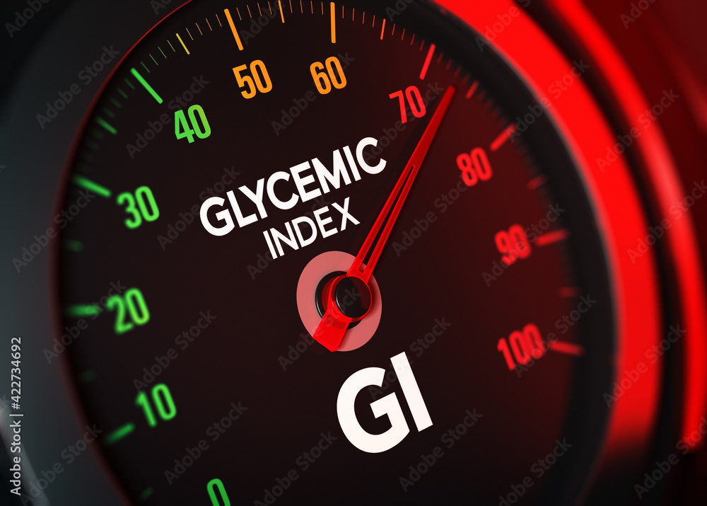 GI, Glycemic Index. - obrazy, fototapety, plakaty 