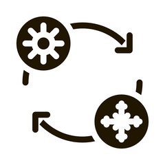 Sticker - replacing summer tires with winter tires icon Vector Glyph Illustration