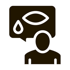 Sticker - human tears icon Vector Glyph Illustration