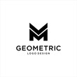 geometric letter M logo, initial MM logo design vector