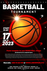 Wall Mural - Basketball tournament poster template