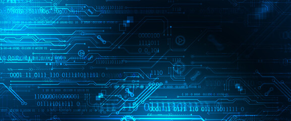 Abstract background on technological and scientific topics. Various techno details with using digital code. Vector format.