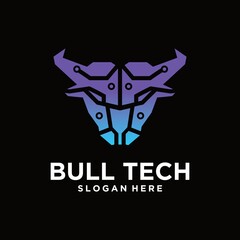 bull tech logo technology logo design regarding bull sample vector logo