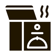 Sticker - thermal food box icon Vector Glyph Illustration