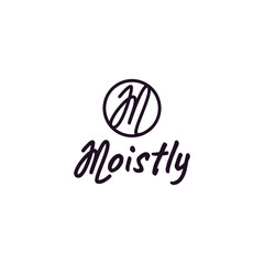 elegant and simple m letter logo in purple color