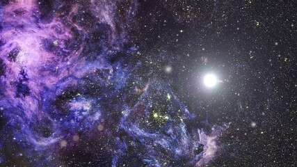 Wall Mural - 4k surface of the moving nebula cloud in the universe