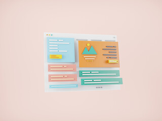 Wall Mural - web page interface design. web design and web development concept. user interface optimization. 3d r