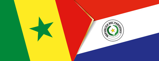 Senegal and Paraguay flags, two vector flags.