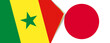 Senegal and Japan flags, two vector flags.
