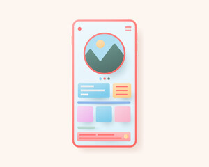 Wall Mural - mobile app development and web design concept. application interface. vector illustration.