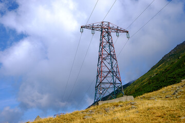 power lines in the mountains