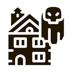 Canvas Print - house with ghosts icon Vector Glyph Illustration