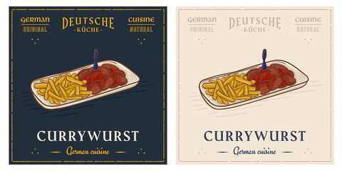 Currywurst with french fries German fast food