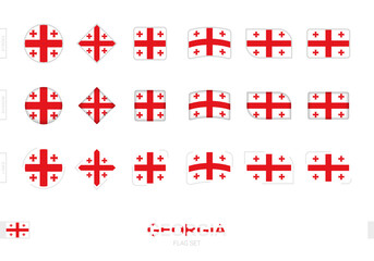 Sticker - Georgia flag set, simple flags of Georgia with three different effects.