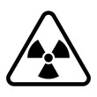 Radioactive hazard sign. Nuclear non-ionizing radiation symbol. Illustration of black and white triangle warning sign with trefoil icon inside. Danger zone. Caution radiological contamination.