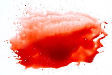 Wall Mural - Blood splatter on white background.