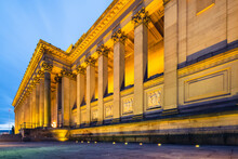 St George's Hall In Liverpool Lights Up Yellow To Celebrate National Day Of Reflection