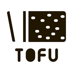 Sticker - tofu cheese icon Vector Glyph Illustration